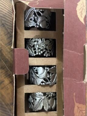 Falling Leaves Pewter Napkin Holders Longaberger 2001 Set Of 4